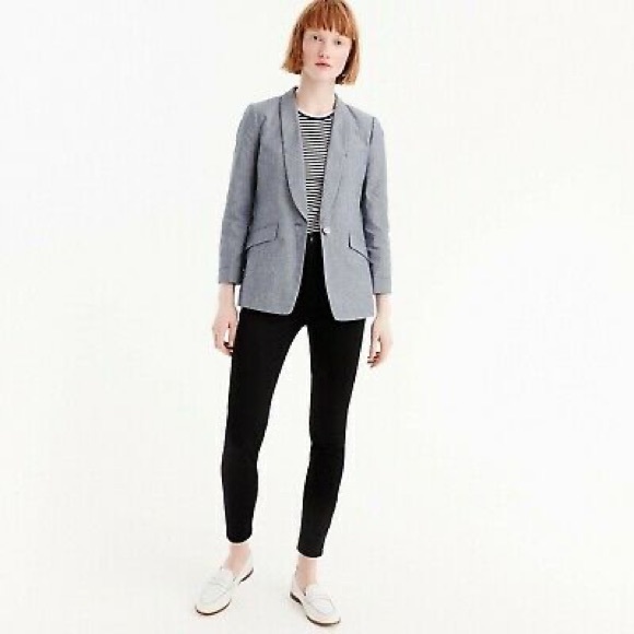 Jcrew Chambray Linen Blazer size 10